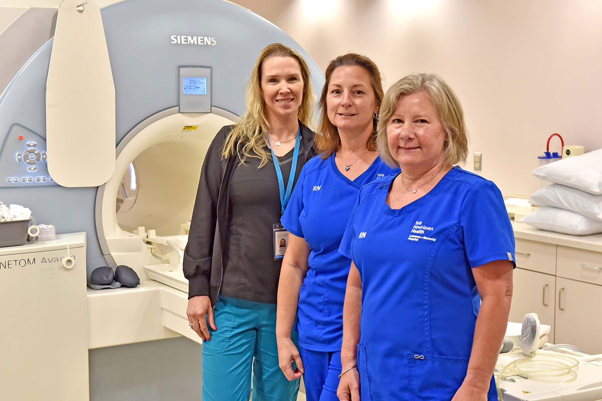 Jennifer Genesse, MRI Tech, Michele Morgan, RN, and Kelly Stempel, RN