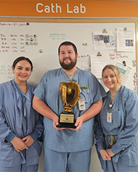 Madeline McNeil, RN, Andrew McCauley, RN, and Danielle Capone, respiratory therapist