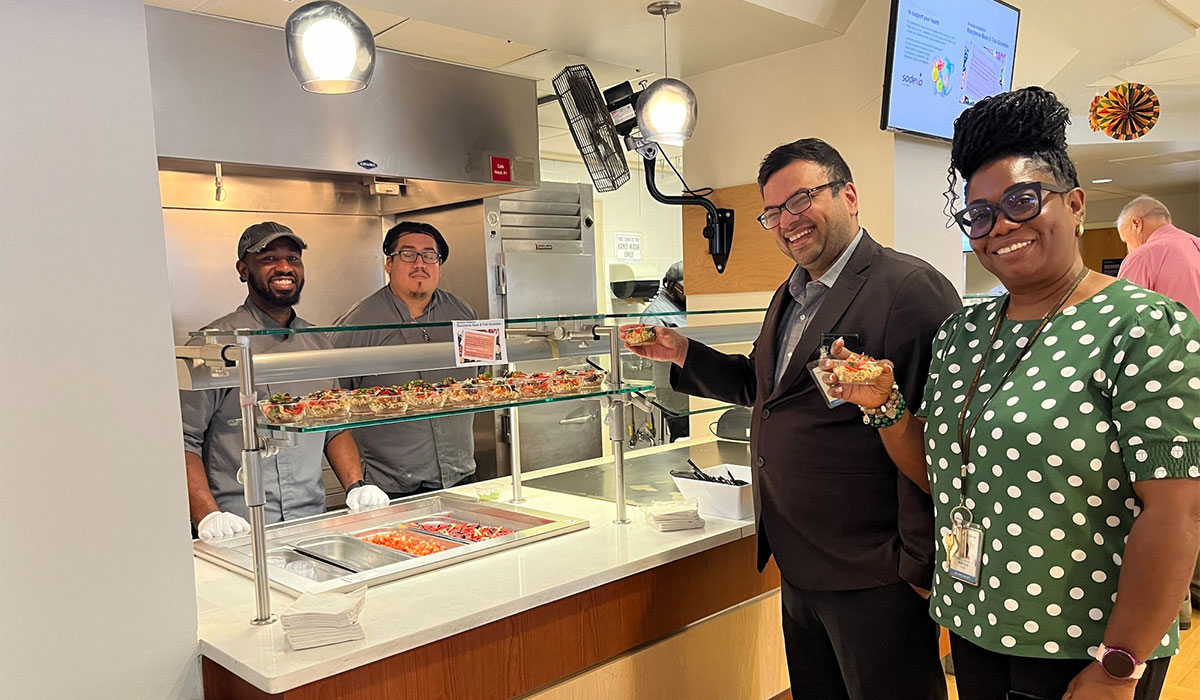 YNHHS leaders and clinicians were invited to taste test items from the new plant-forward patient menus to be launched this fall.