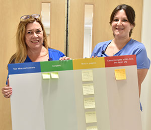 Claudine Murphy, RN (left), and Rachel White, CNA