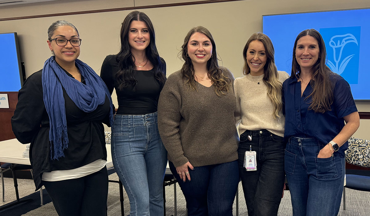 Perinatal Bereavement Council members (l-r) are Diana Polanco, RN, co-chair; Maddie Kerins, RN; Rachel Henwood, RN; Abigail Poulson, RN; and Katie Streit, RN, co-chair.