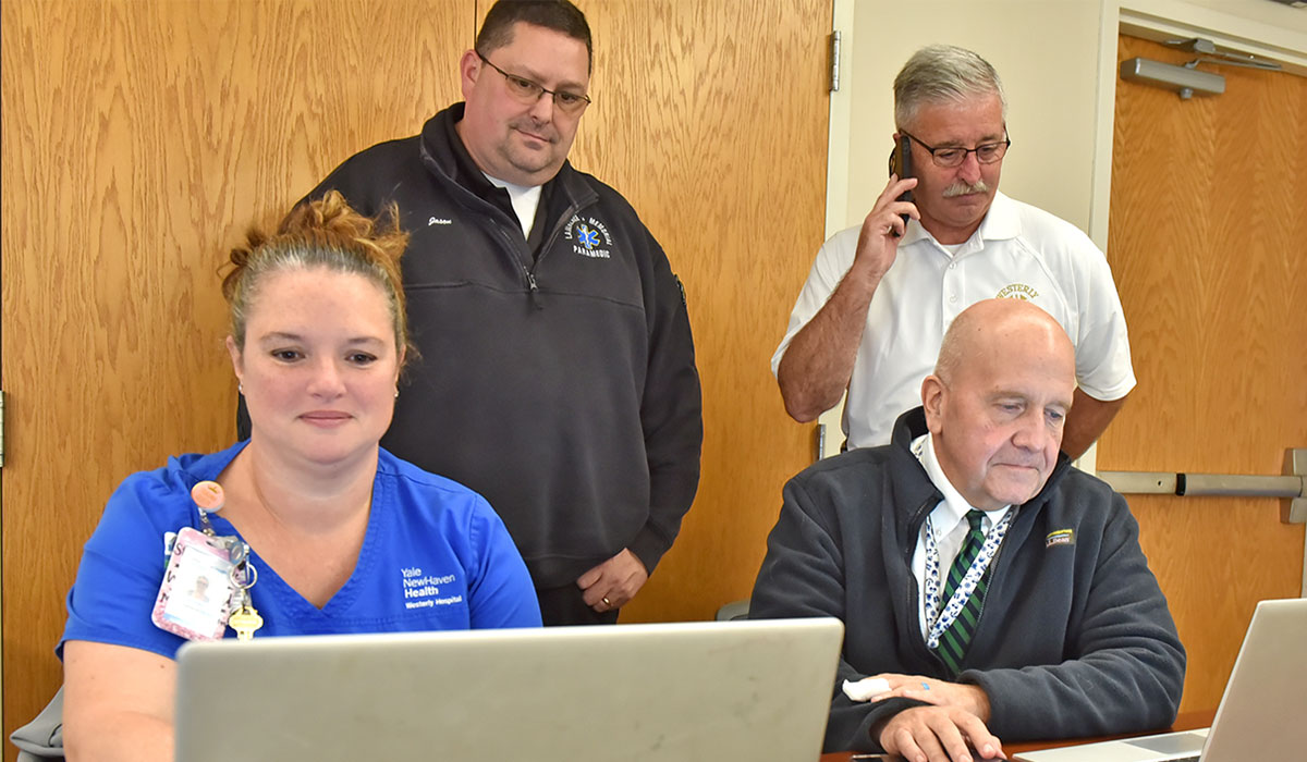 Bethany Gingerella, RN, ED nurse manager, and Mike Spellman